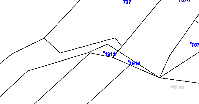 Parcela st. 722/2 v KÚ Rybnice u Kaznějova, Katastrální mapa
