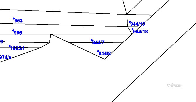 Parcela st. 944/8 v KÚ Rybnice u Kaznějova, Katastrální mapa