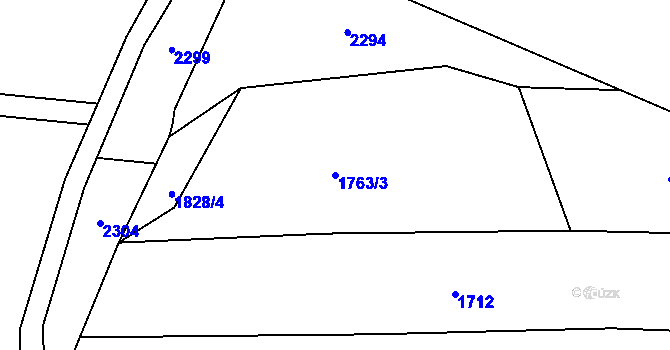 Parcela st. 1763/3 v KÚ Rybnice u Kaznějova, Katastrální mapa