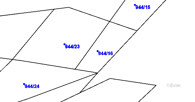 Parcela st. 944/16 v KÚ Rybnice u Kaznějova, Katastrální mapa