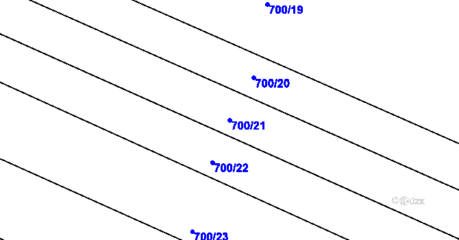 Parcela st. 700/21 v KÚ Rybníček u Habrů, Katastrální mapa