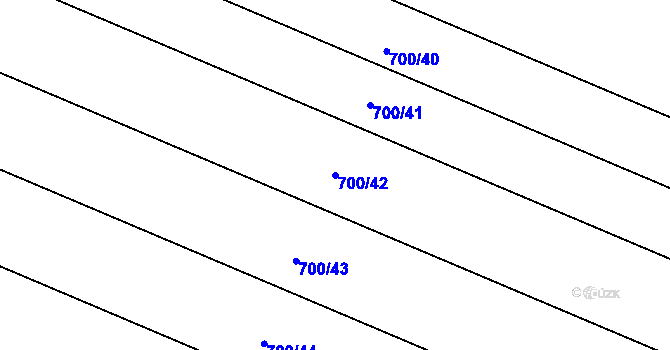Parcela st. 700/42 v KÚ Rybníček u Habrů, Katastrální mapa