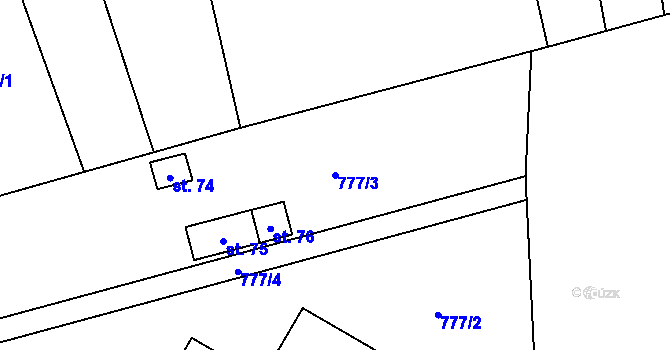 Parcela st. 777/3 v KÚ Rybníček u Habrů, Katastrální mapa