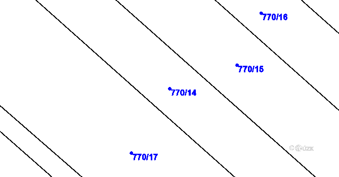 Parcela st. 770/14 v KÚ Rybníček u Habrů, Katastrální mapa