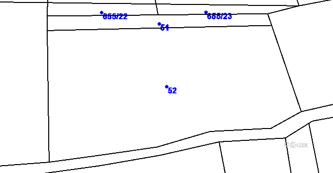 Parcela st. 52 v KÚ Rybníček u Habrů, Katastrální mapa