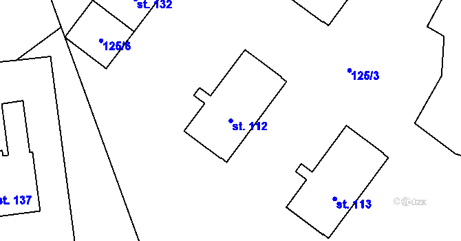Parcela st. 112 v KÚ Rybník nad Radbuzou, Katastrální mapa