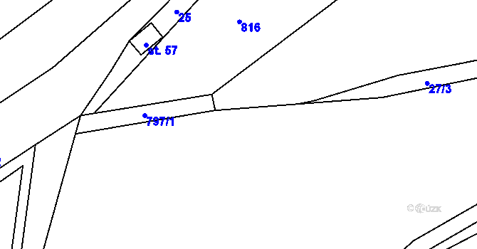 Parcela st. 465/2 v KÚ Korytany, Katastrální mapa