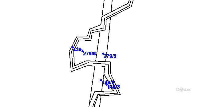 Parcela st. 279/5 v KÚ Korytany, Katastrální mapa