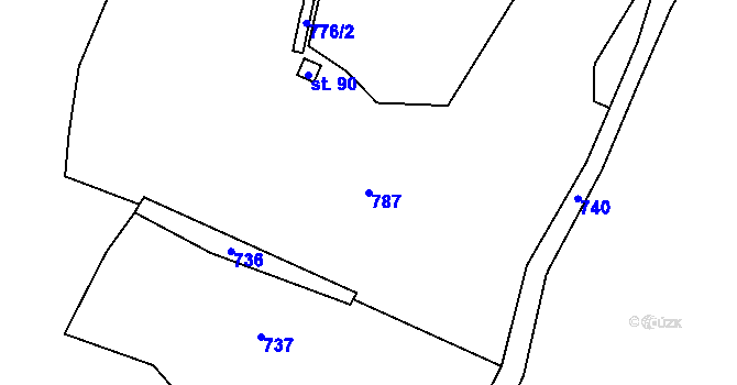 Parcela st. 787 v KÚ Novosedly u Rybníku, Katastrální mapa