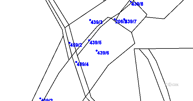 Parcela st. 439/6 v KÚ Velký Horšín, Katastrální mapa