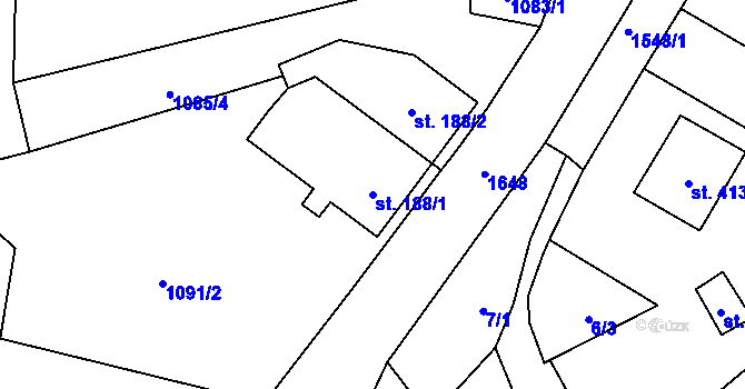 Parcela st. 188/1 v KÚ Rybník u České Třebové, Katastrální mapa
