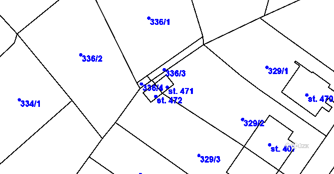 Parcela st. 471 v KÚ Rybník u České Třebové, Katastrální mapa