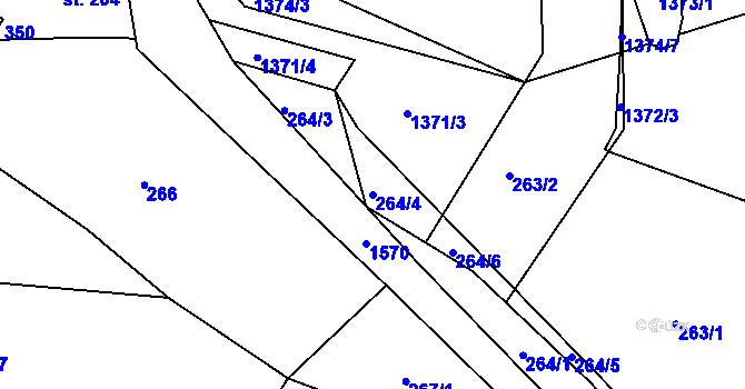 Parcela st. 264/4 v KÚ Rybník u České Třebové, Katastrální mapa