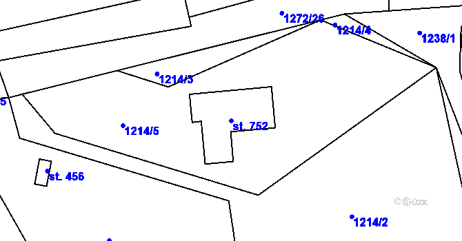 Parcela st. 752 v KÚ Rybník u České Třebové, Katastrální mapa