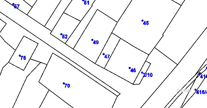 Parcela st. 47 v KÚ Rybníky na Moravě, Katastrální mapa