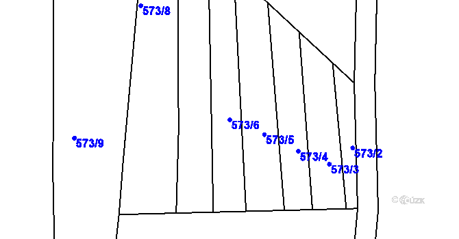 Parcela st. 573/6 v KÚ Rybníky na Moravě, Katastrální mapa