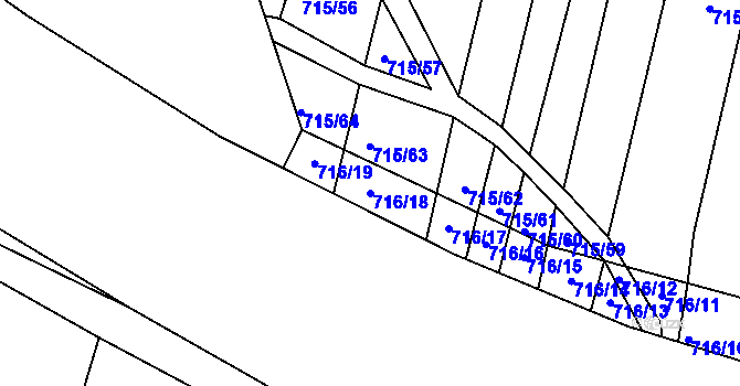 Parcela st. 716/18 v KÚ Rybníky na Moravě, Katastrální mapa