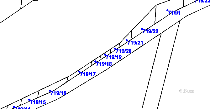Parcela st. 719/19 v KÚ Rybníky na Moravě, Katastrální mapa