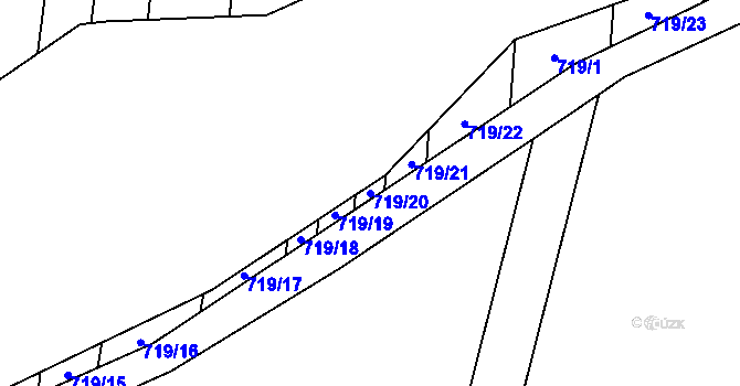 Parcela st. 719/20 v KÚ Rybníky na Moravě, Katastrální mapa