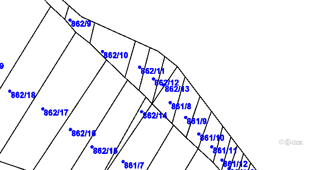 Parcela st. 862/13 v KÚ Rybníky na Moravě, Katastrální mapa