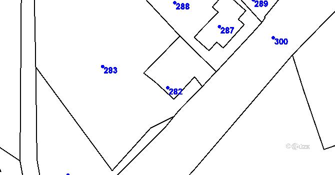 Parcela st. 282 v KÚ Nová Chřibská, Katastrální mapa