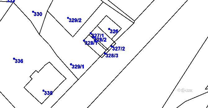 Parcela st. 328/3 v KÚ Nová Chřibská, Katastrální mapa