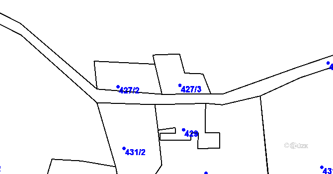 Parcela st. 427/3 v KÚ Nová Chřibská, Katastrální mapa