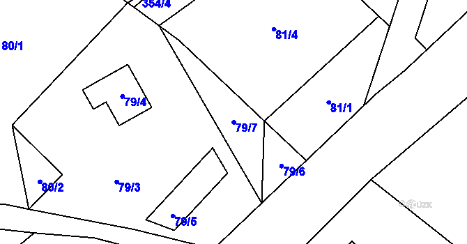 Parcela st. 79/7 v KÚ Nová Chřibská, Katastrální mapa