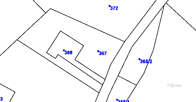 Parcela st. 367 v KÚ Rybniště, Katastrální mapa