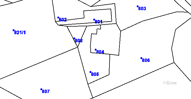 Parcela st. 804 v KÚ Rybniště, Katastrální mapa