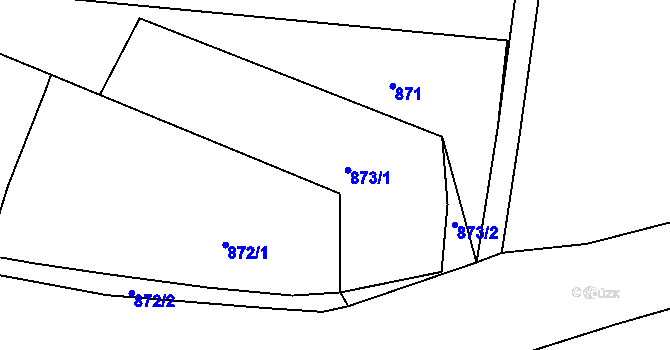 Parcela st. 873 v KÚ Rybniště, Katastrální mapa