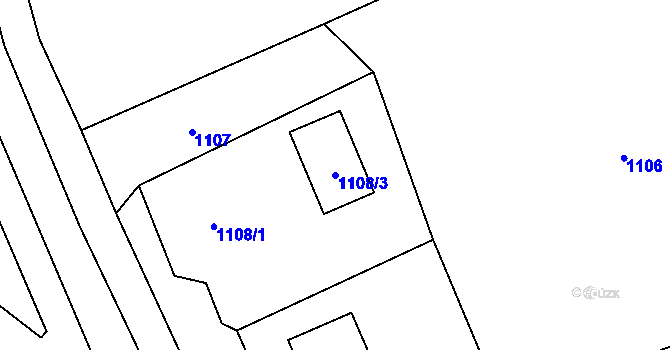 Parcela st. 1108/3 v KÚ Rybniště, Katastrální mapa