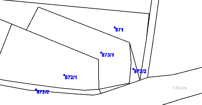 Parcela st. 873/1 v KÚ Rybniště, Katastrální mapa
