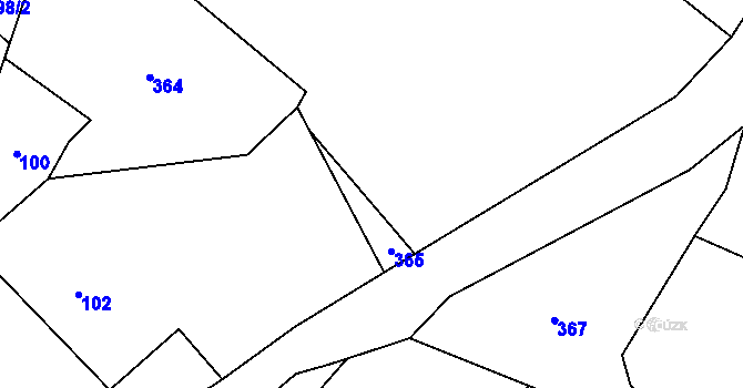 Parcela st. 104/4 v KÚ Rýdeč, Katastrální mapa