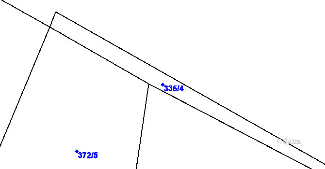 Parcela st. 335/4 v KÚ Rýdrovice, Katastrální mapa