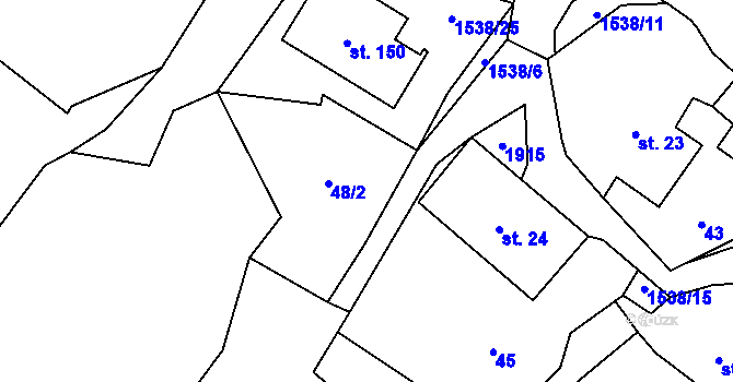 Parcela st. 26 v KÚ Rychnov, Katastrální mapa