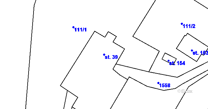 Parcela st. 39 v KÚ Rychnov, Katastrální mapa