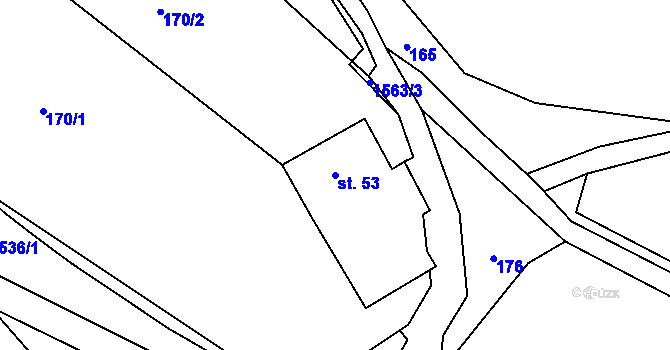 Parcela st. 53 v KÚ Rychnov, Katastrální mapa