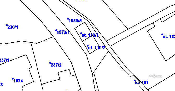 Parcela st. 110/2 v KÚ Rychnov, Katastrální mapa
