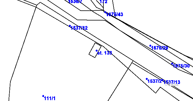 Parcela st. 133 v KÚ Rychnov, Katastrální mapa