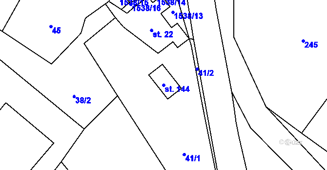 Parcela st. 144 v KÚ Rychnov, Katastrální mapa