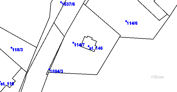 Parcela st. 146 v KÚ Rychnov, Katastrální mapa
