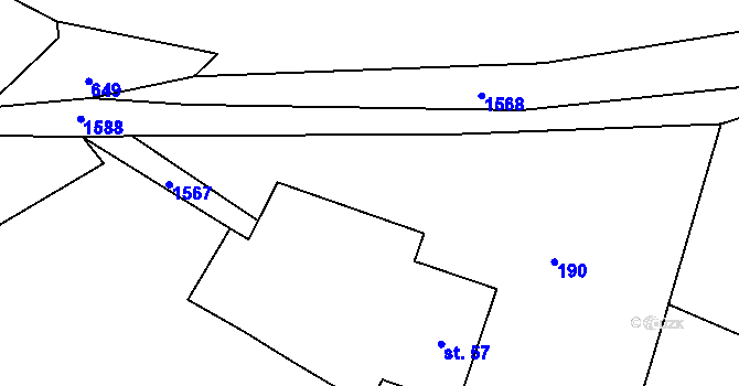 Parcela st. 189 v KÚ Rychnov, Katastrální mapa