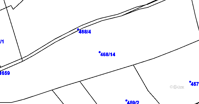 Parcela st. 468/14 v KÚ Rychnov, Katastrální mapa