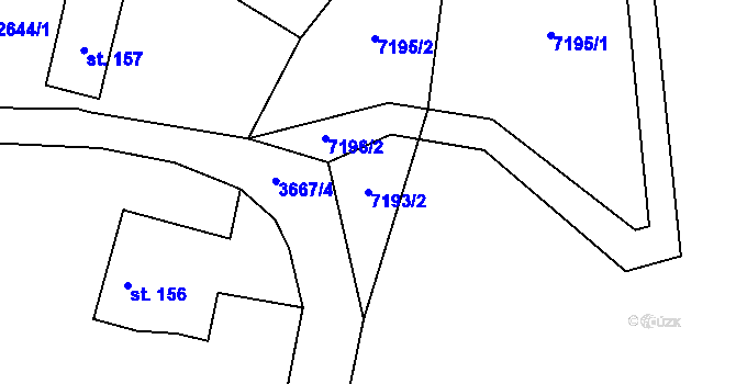 Parcela st. 7193/2 v KÚ Rychnov na Moravě, Katastrální mapa