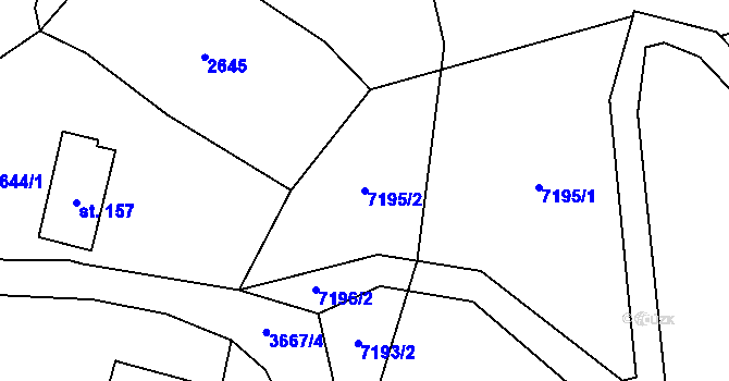 Parcela st. 7195/2 v KÚ Rychnov na Moravě, Katastrální mapa