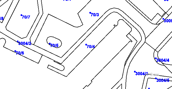Parcela st. 70/4 v KÚ Rychnov nad Kněžnou, Katastrální mapa
