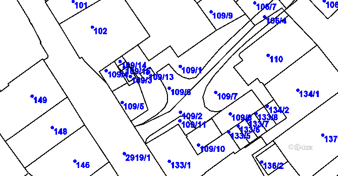 Parcela st. 109/6 v KÚ Rychnov nad Kněžnou, Katastrální mapa