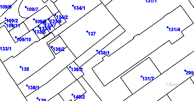 Parcela st. 138/1 v KÚ Rychnov nad Kněžnou, Katastrální mapa