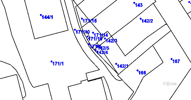 Parcela st. 142/4 v KÚ Rychnov nad Kněžnou, Katastrální mapa